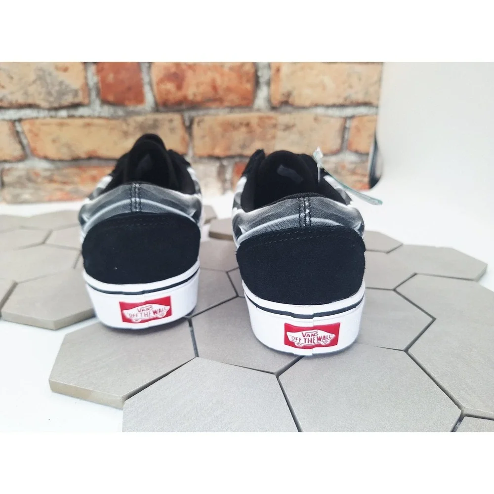 Women Sz 7 Vans Old School Comfy Cush Black White Swirl Sneakers VN0A5DYCBZW Knu - Picture 6 of 9